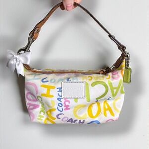 Y2k Coach Graffiti Scribble‎ Paint Mini Bag Pouchette Glam Girly AOP